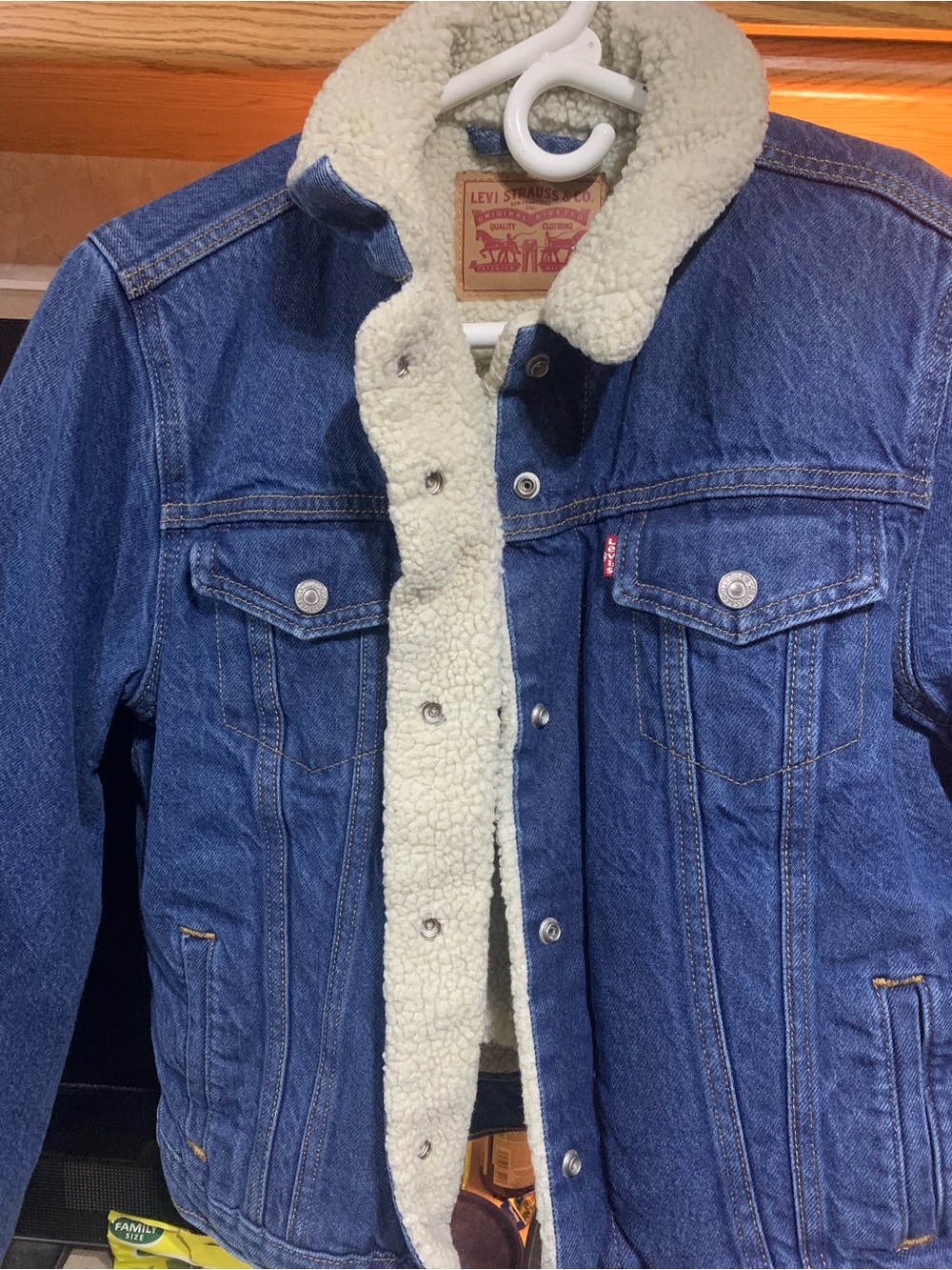 Levi's Blue Denim Sherpa Jacket